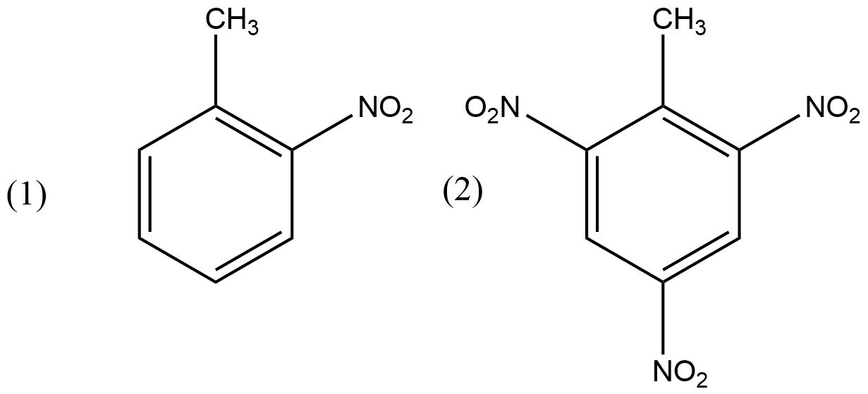 o-nitrololuena dan 2,4,6 trinitrotoluena