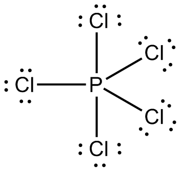 Struktur Lewis PCl5.