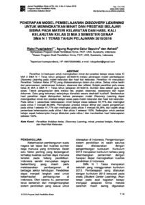 Penerapan Model Pembelajaran Discovery Learning untuk Meningkatkan