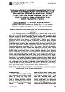 Penerapan Metode Numbered Heads Together (NHT) Disertai Macromedia
