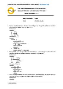 Materi Kimia 10 Contoh Soal Sifat Koligatif Larutan Kenaikan Titik Didih Dan Penurunan Titik Beku Pdf Materikimia