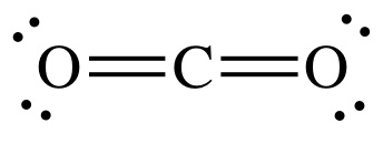 Struktur Lewis Ikatan Kovalen CO2 Karbon dioksida
