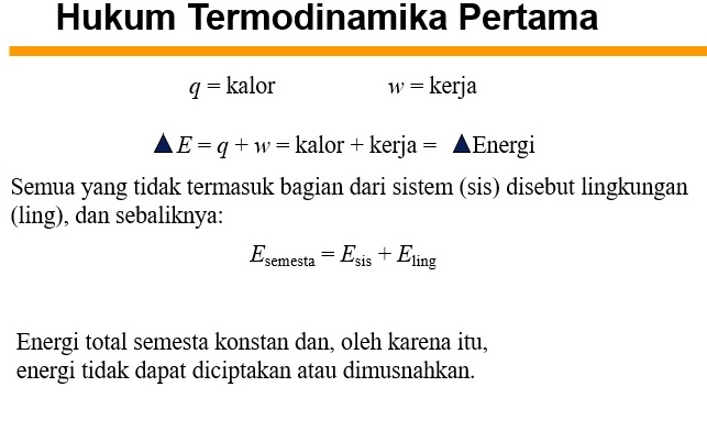 Hukum Termodinamika Pertama