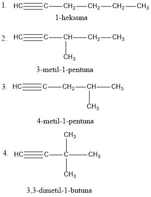 Contoh Isomer Rantai Alkuna