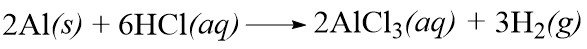 Persamaan Reaksi Kimia 2Al + 6HCl