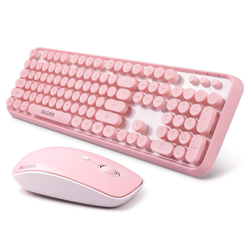 Keyboard dan Mouse Warna Pink