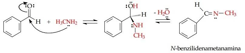 Amina primer beraksi dengan aldehid menghasilkan enamina