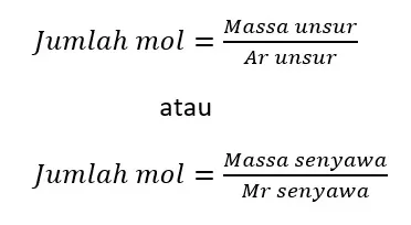 Rumus Hubungan Jumlah Mol dengan Massa Zat