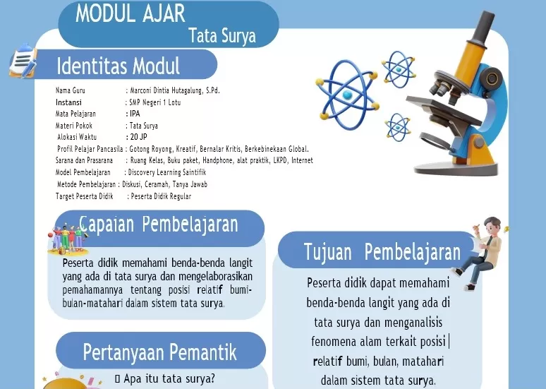 Modul Ajar Ipa Kelas 7 Kurikulum Merdeka Tata Surya Materi Kimia 5716